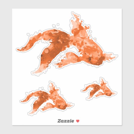 waterverf goudvis sticker (Vel)