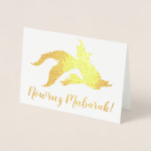 waterverf goudvis van de nowruz mubarak folie kaarten (Voorkant)