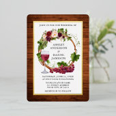 Waterverf Graanwijnstokken Floral Wreated Gold Folie Uitnodiging (Staand Voorkant)