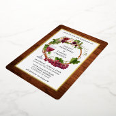 Waterverf Graanwijnstokken Floral Wreated Gold Folie Uitnodiging (Gedraaid)