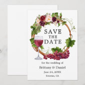 Waterverf Graanwijnstokken Koolhout, met adem Save The Date (Voorkant / Achterkant)