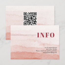 Waterverf gradiënt minimalistische Japandi bruilof Informatiekaartje