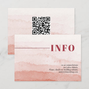 Waterverf gradiënt minimalistische Japandi bruilof Informatiekaartje