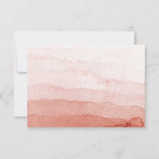 Waterverf gradiënt minimalistische Japandi bruilof RSVP Kaartje (Achterkant)