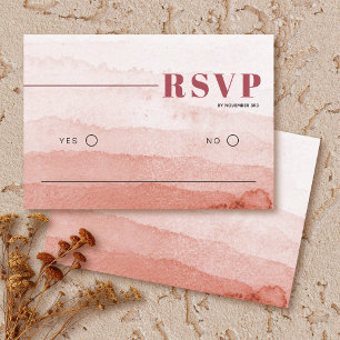 Waterverf gradiënt minimalistische Japandi bruilof RSVP Kaartje