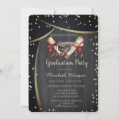 Waterverf Graduation Cap, Diamonds Black Kaart (Voorkant)