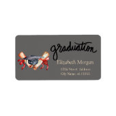 Waterverf Graduation Cap,Diploma Etiket (Voorkant)