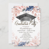 Waterverf Graduation Cap, Flowers Afstuderen Kaart (Voorkant)