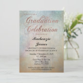 Waterverf Graduation Party Invitation Roos Gold Kaart (Staand voorkant)