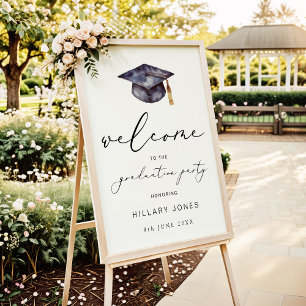 Waterverf Graduation Party Kalligrafie Welkom Poster