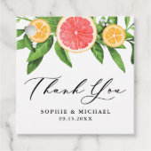 Waterverf Graefruits en Sinaasappels Summer Weddin Bedankjes Labels (Voorkant)
