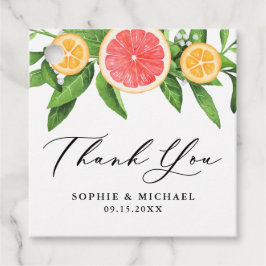 Waterverf Graefruits en Sinaasappels Summer Weddin Bedankjes Labels