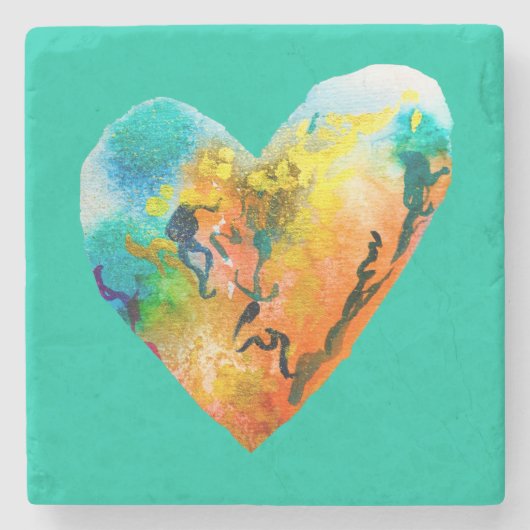 Waterverf graffiti hart stenen onderzetter (Voorkant)