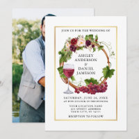 Waterverf Grafieke Wijnstokken Floral Wreatfoto We