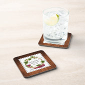 Waterverf Grafieke wijnstokken Wijnkeldernaam Bier Onderzetter (Rechterzijde)