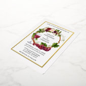Waterverf grafietsen Floral Wreatding Wedding Gold Folie Uitnodiging (Gedraaid)