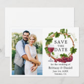 Waterverf grafietsen met foto save the date (Voorkant / Achterkant)