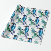 Waterverf Grafische kunst Kingfisher Vist Vogelkun Cadeaupapier (Uitgerold)