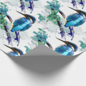 Waterverf Grafische kunst Kingfisher Vist Vogelkun Cadeaupapier (Hoek)