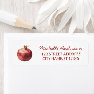 Waterverf Granaatappel Retouradres Etiket