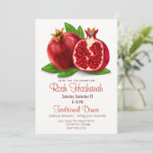 Waterverf Granaatappels Rosh Hashanah Kaart (Staand voorkant)