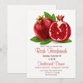 Waterverf Granaatappels Rosh Hashanah Kaart (Voorkant / Achterkant)