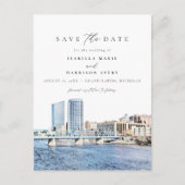 Waterverf Grand Rapids Michigan City Skyline Briefkaart (Voorkant)