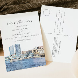 Waterverf Grand Rapids Michigan City Skyline Briefkaart