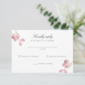 Waterverf Grape Vine Wedding RSVP-kaart RSVP Kaartje (Staand voorkant)