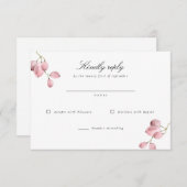 Waterverf Grape Vine Wedding RSVP-kaart RSVP Kaartje (Voorkant / Achterkant)
