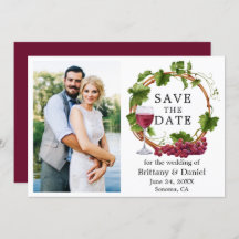 Waterverf Grape Vines met foto Bourgogne