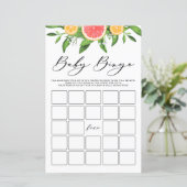 Waterverf Grapefruit Baby Bingo Baby shower Game (Staand voorkant)