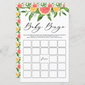 Waterverf Grapefruit Baby Bingo Baby shower Game (Voorkant / Achterkant)
