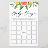 Waterverf Grapefruit Baby Bingo Baby shower Game (Voorkant)