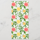 Waterverf Grapefruit en Sinaasappels Citrus Weddin Menu (Achterkant)