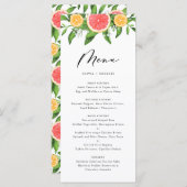 Waterverf Grapefruit en Sinaasappels Citrus Weddin Menu (Voorkant / Achterkant)