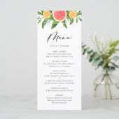 Waterverf Grapefruit en Sinaasappels Citrus Weddin Menu (Staand voorkant)