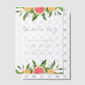 Waterverf Grapefruit en Sinaasappels Graduation Pa Vellum Uitnodigingen (Offset (Uitnodiging))