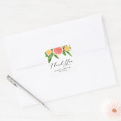 Waterverf Grapefruit en Sinaasappels Summer Hartel Vierkante Sticker (Envelop)