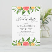 Waterverf Grapefruit en Sinaasappels Sweet 16 Part Kaart (Staand voorkant)