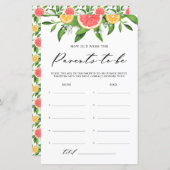 Waterverf Grapefruit hoe oud Baby shower wordt (Voorkant / Achterkant)