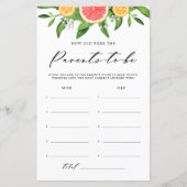 Waterverf Grapefruit hoe oud Baby shower wordt (Voorkant)