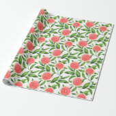 Waterverf Grapefruits en groen Patroon Cadeaupapier (Uitgerold)