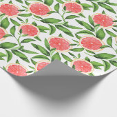 Waterverf Grapefruits en groen Patroon Cadeaupapier (Hoek)