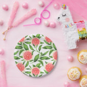 Waterverf Grapefruits en groen Patroon Papieren Bordje (Feest)