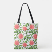 Waterverf Grapefruits en groen Patroon Tote Bag (Achterkant)