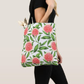 Waterverf Grapefruits en groen Patroon Tote Bag (Dichtbij)