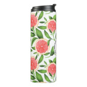 Waterverf grapefruits patroonmonogram thermosbeker (Gedraaid links)