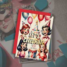 Waterverf Grappige Comic Verjaardagscène Folie Uitnodiging