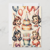 Waterverf Grappige Comic Verjaardagscène Kaart (Achterkant)